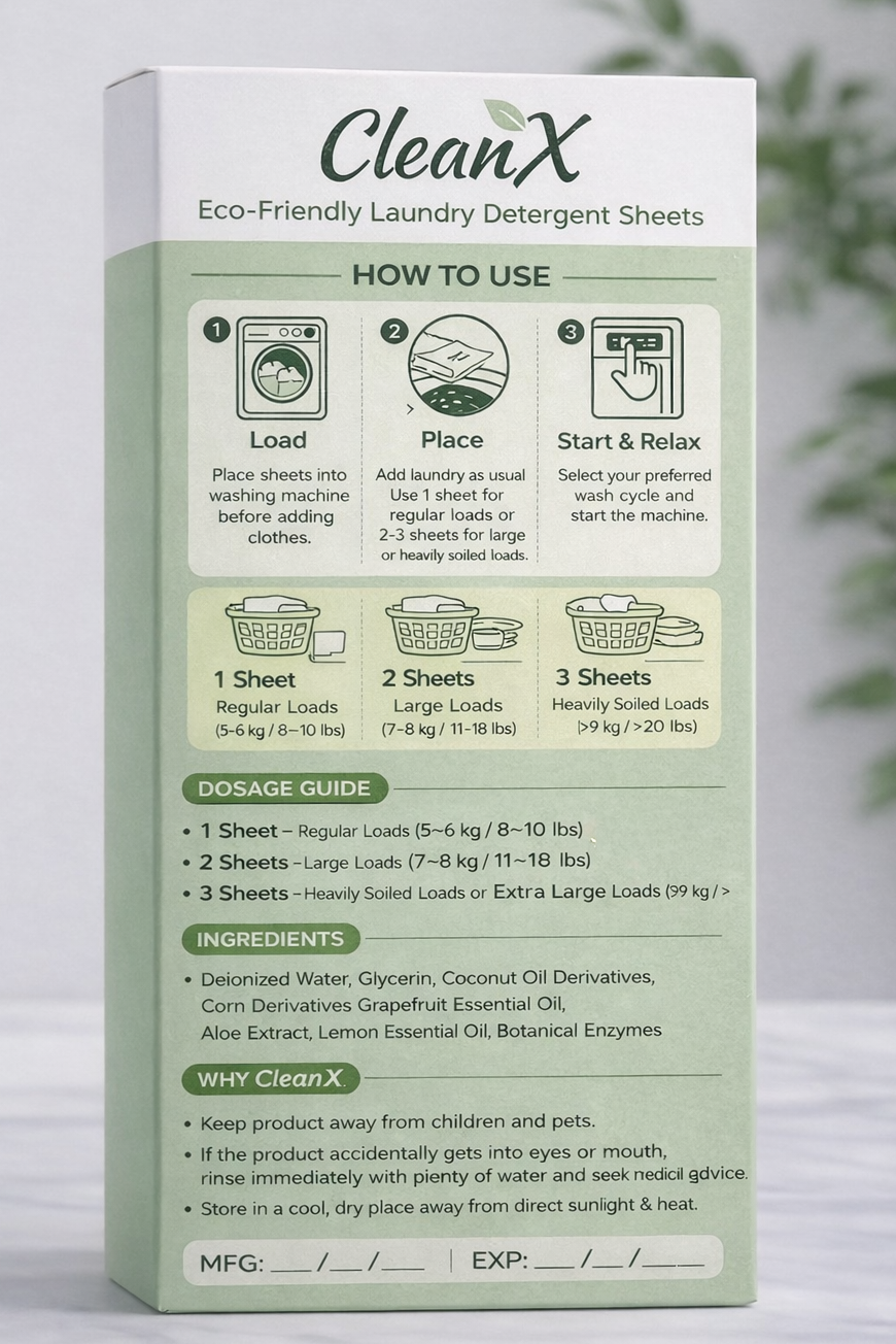 דפים אקלוגים למכונת הכביסה (100 כביסות)